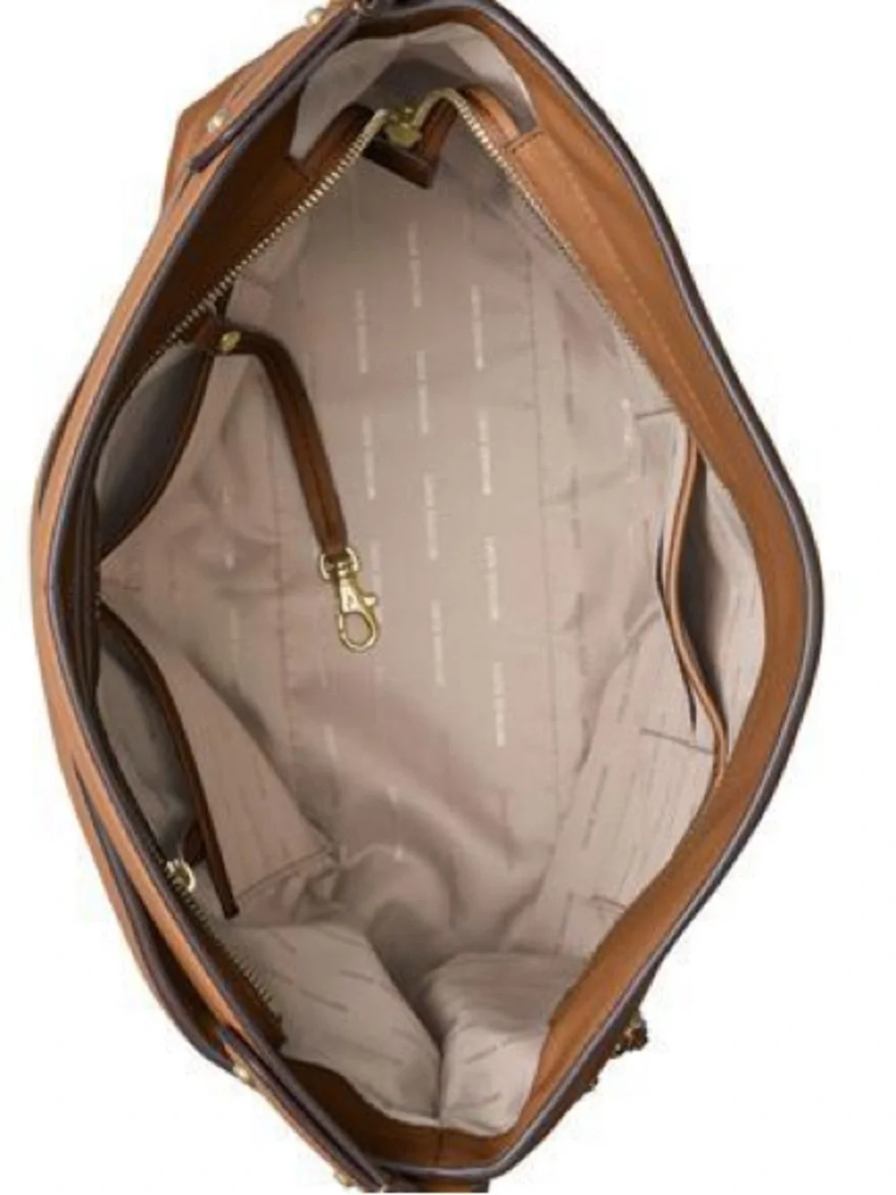 Michael Kors Pink and Brown Signature Satchel